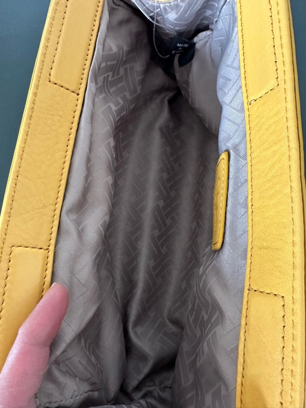Cole Haan Yellow Leather Pebbled Clutch - Picture 3 of 3